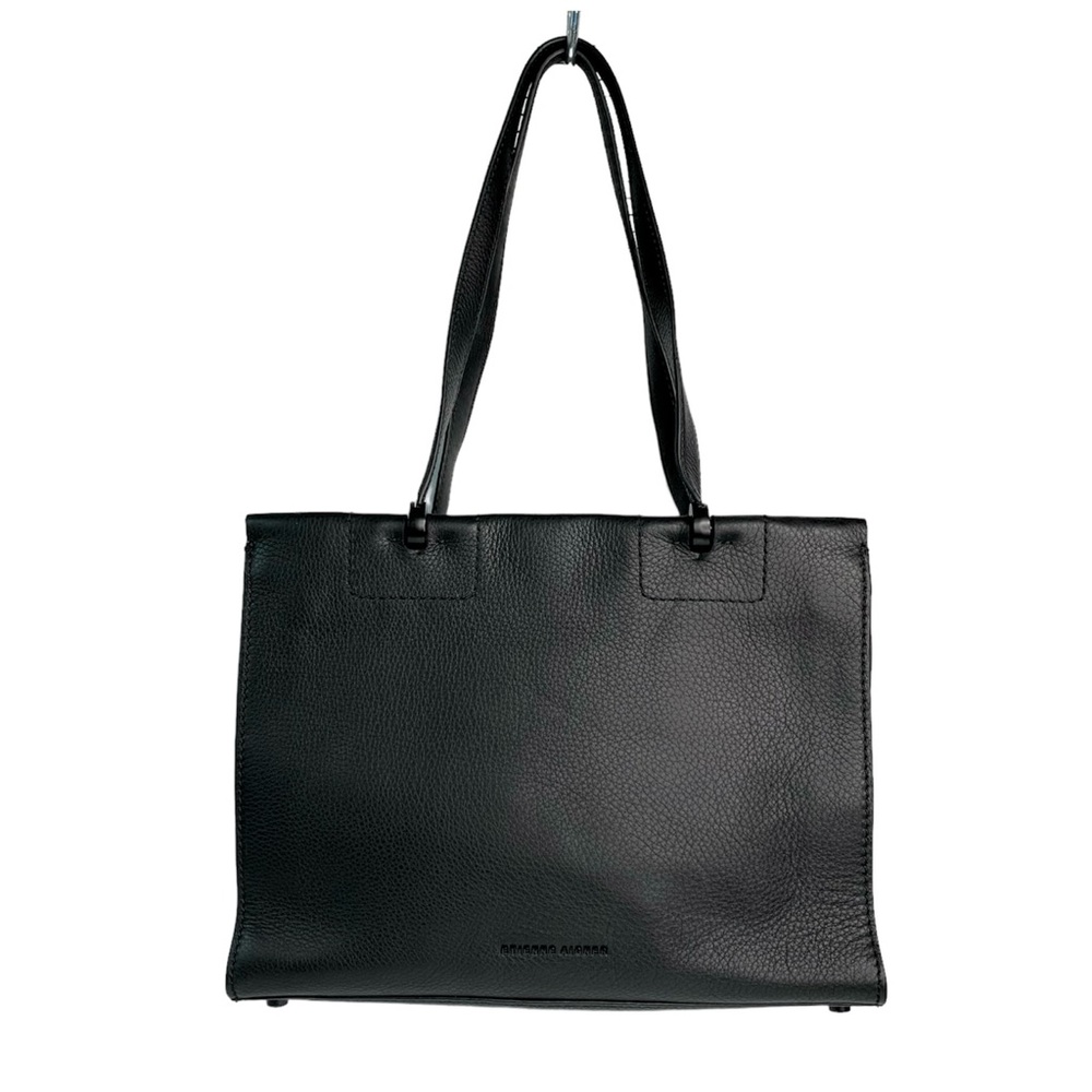 Etienne Aigner Black Soft Leather Satchel Classic Minimalistic Purse Bag EUC